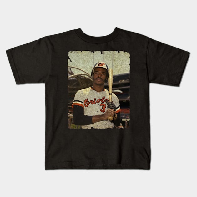 Eddie Murray in Baltimore Orioles, 1977 Kids T-Shirt by PESTA PORA